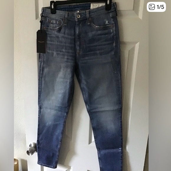 Rag and Bone high waist coated jeans $255 - Picture 6 of 9